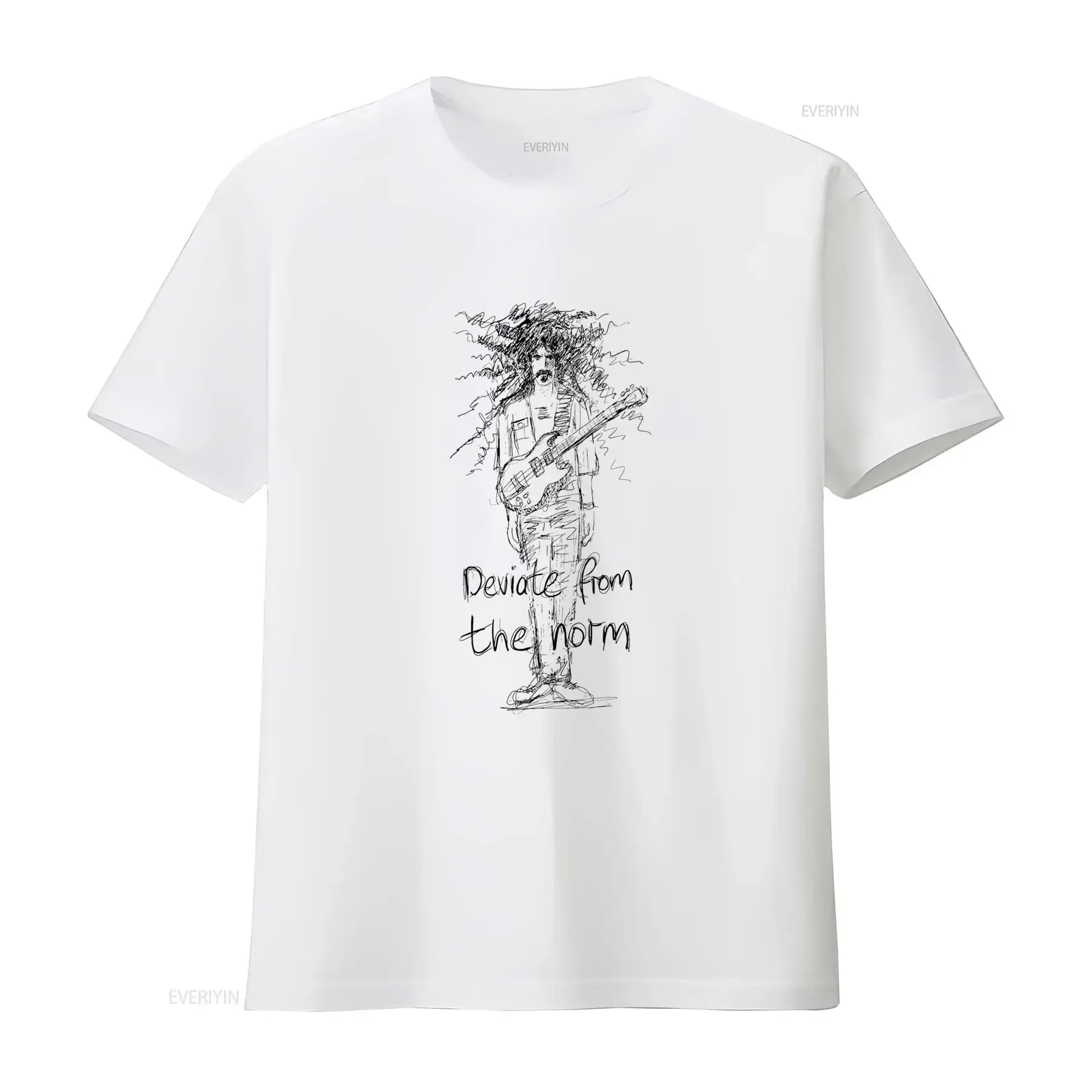 Frank Zappa Rock T Shirt Men's s for Men Fairwear Approved Cotton Deviate From The Norm Print vintage Washed Stretched