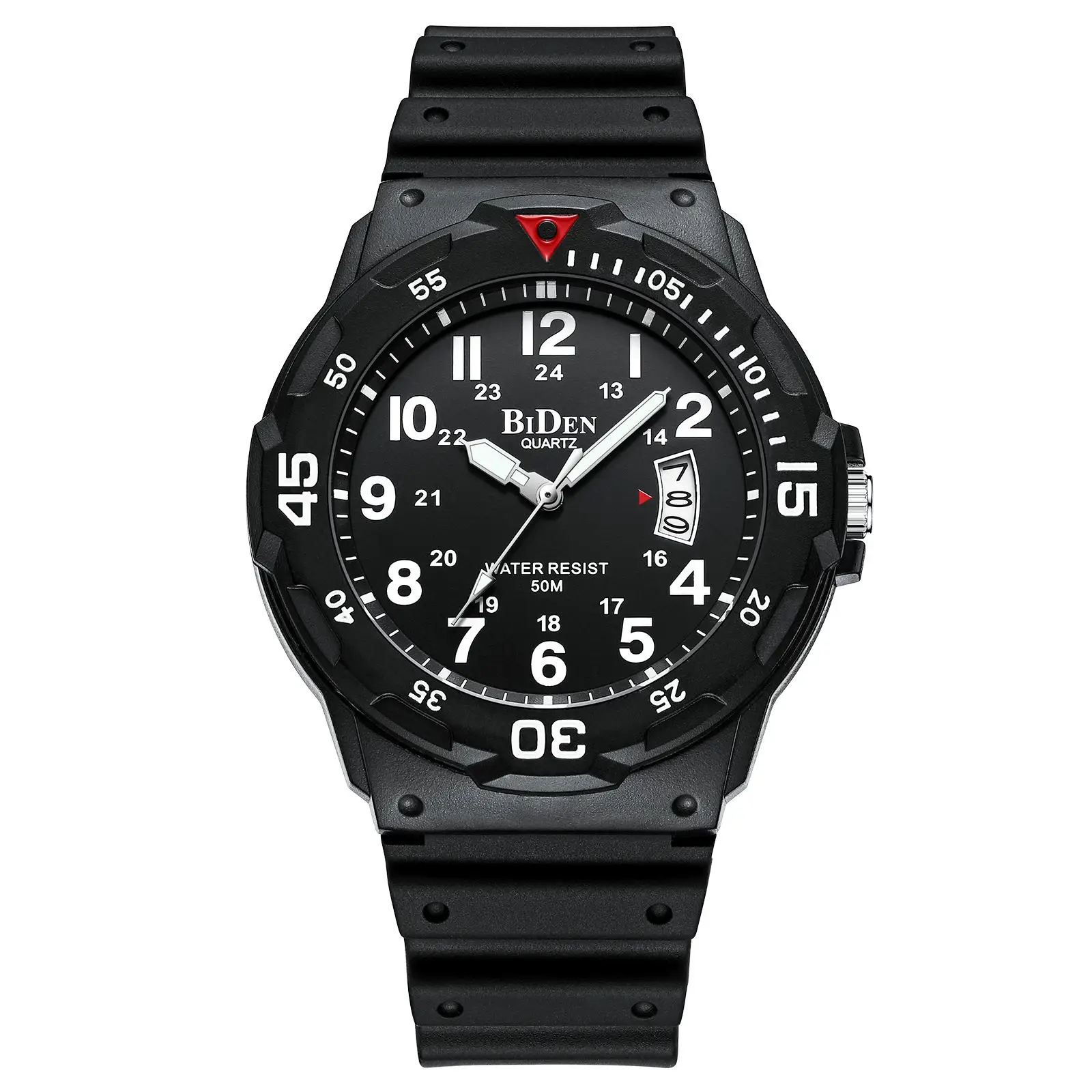 ساعة بيدن كوارتز متعددة الوظائف للرجال مقاومة للماء بتقويم مضيء وساعات رياضية للرجال خفيفة الوزن 5ATM سهلة القراءة #1