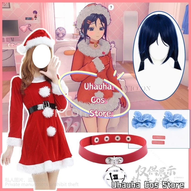 Anime jogo de terror misside cosplay mita mikта traje de natal vestido vermelho gargantilha adereços perucas para meninas mulher halloween personalizado