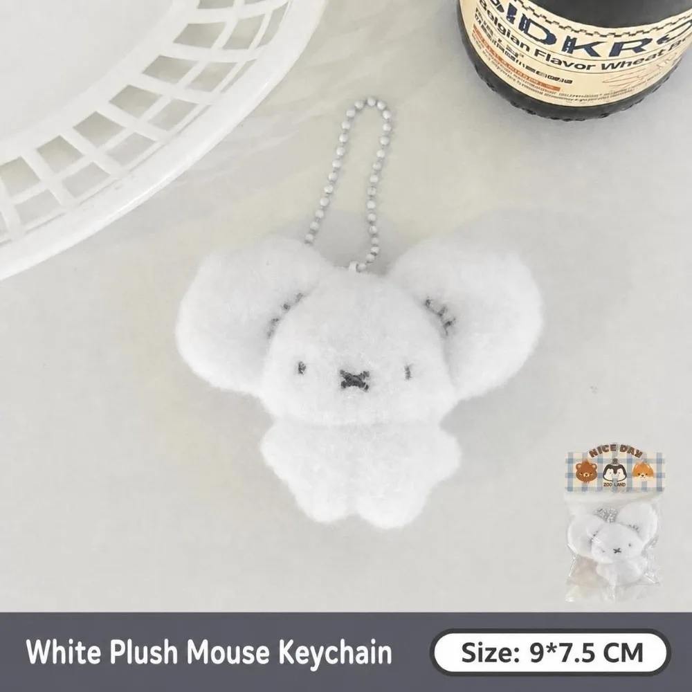 Trendy White Mouse Pendant Cute Adorable Mouse Keyring Soft Creative Mini Mouse Birthday Gift