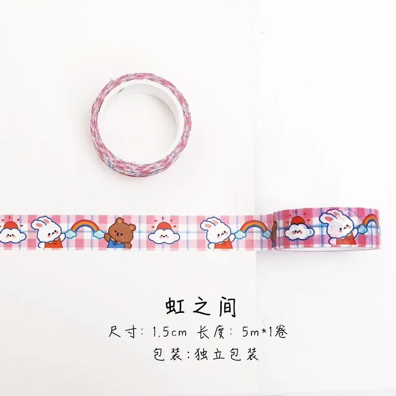 5 m/rotolo Kawaii Animals Washi Tape Scrapbooking diario adesivi decorativi nastro adesivo adesivo cancelleria carina materiale scolastico