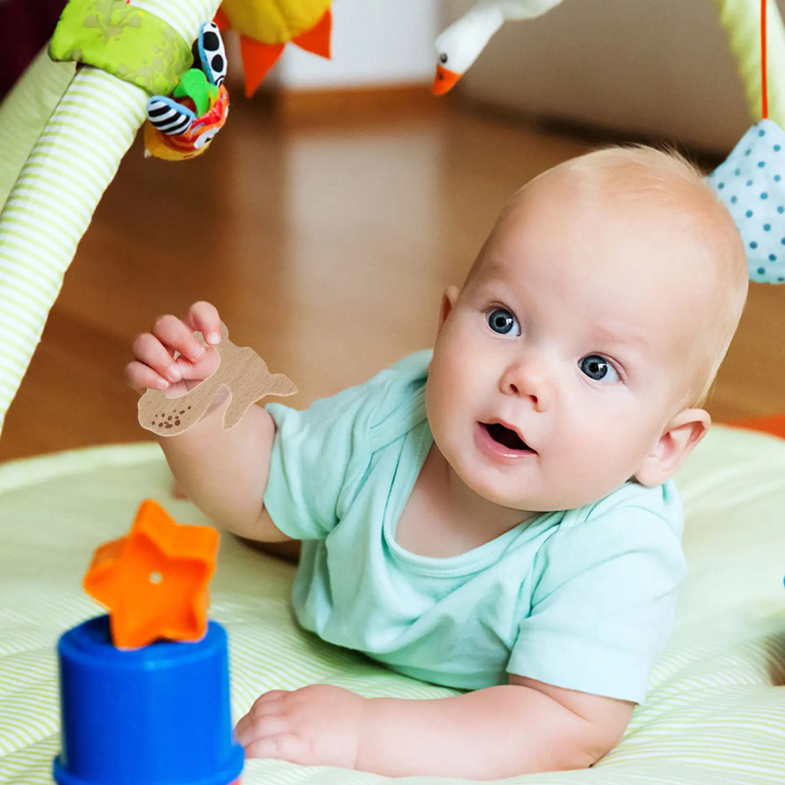 

10pcs Pendant Molar Diy Pacifier Chain Decor Pacifier Chain Adornments Wooden Beech Wooden Toy For Infant Care