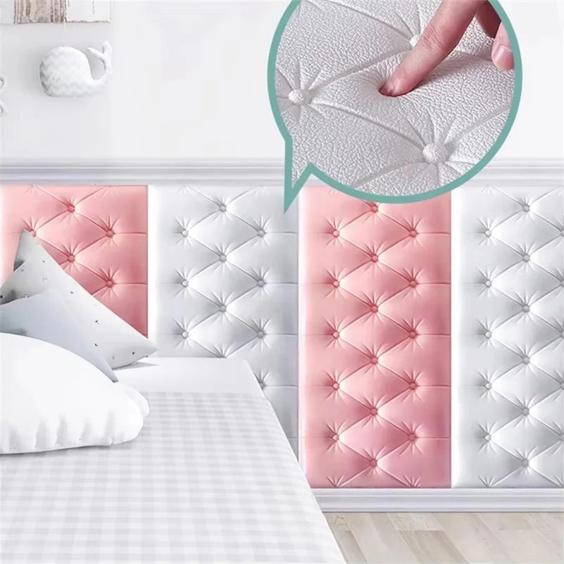Thickened Self-adhesive 3D Wall Sticker Wallpaper Tatami Anti-collision Wall Pad Children's Bedroom Living Room Soft Foam Pad