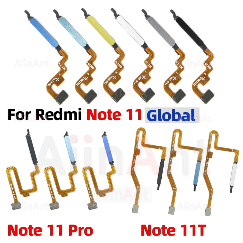 Side Power Button Touch ID Finger Scanner Fingerprint Sensor Flex Cable For Xiaomi Redmi Note 11 11s 12s 11E 11T Pro 4G 5G