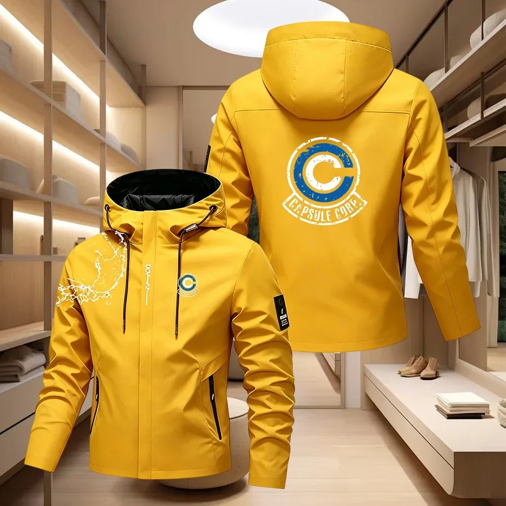 Capsule Corp Cool Dynocaps Anime Gym Men's Hooded Sports Shirt Men's Spring and Autumn Hooded Fishing Outdoor Sports Jacket