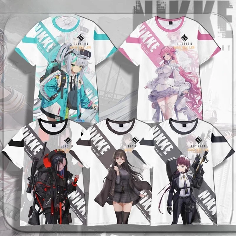 

NIKKE：The Goddess of Victory 3D Print Oversized T Shirt Women Men Summer Fashion Crewneck Short Sleeve Funny Tshirt Graphic Tees