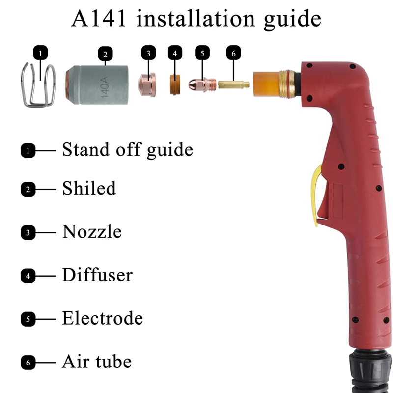 

AEE3-20PCS A141 Plasma Electrode PR0101 Nozzle Tip PD0101 1.7Mm CNC Welding Machine Plasma Cutting Cutter Consumables Part