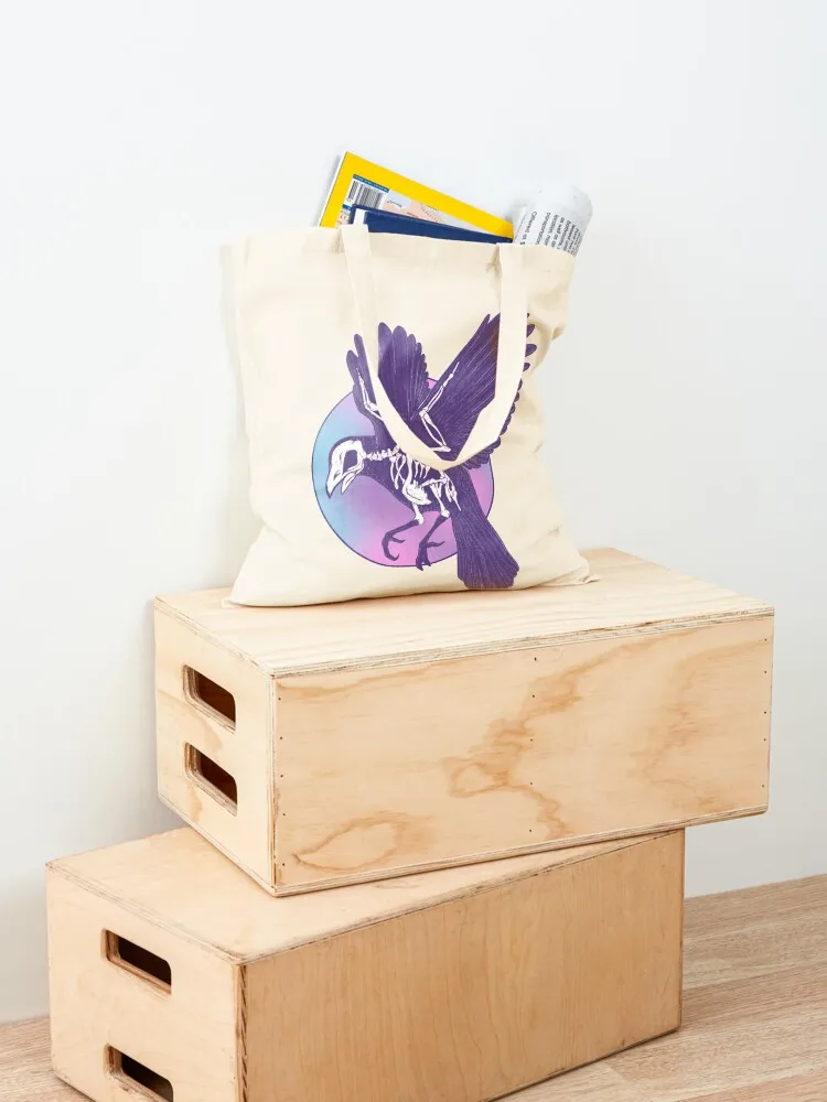 حقيبة يد على شكل هيكل عظمي وقمر من الغراب، حقيبة تسوق نسائية، حقيبة قابلة للطي وقابلة لإعادة الاستخدام للمتسوقين في الجامعة #4