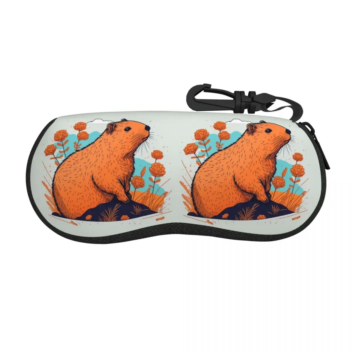 Custom Cute Giant Cavy Capybara Shell Eyeglasses Case Men Women Cool Glasses  Sunglasses Box Pouch