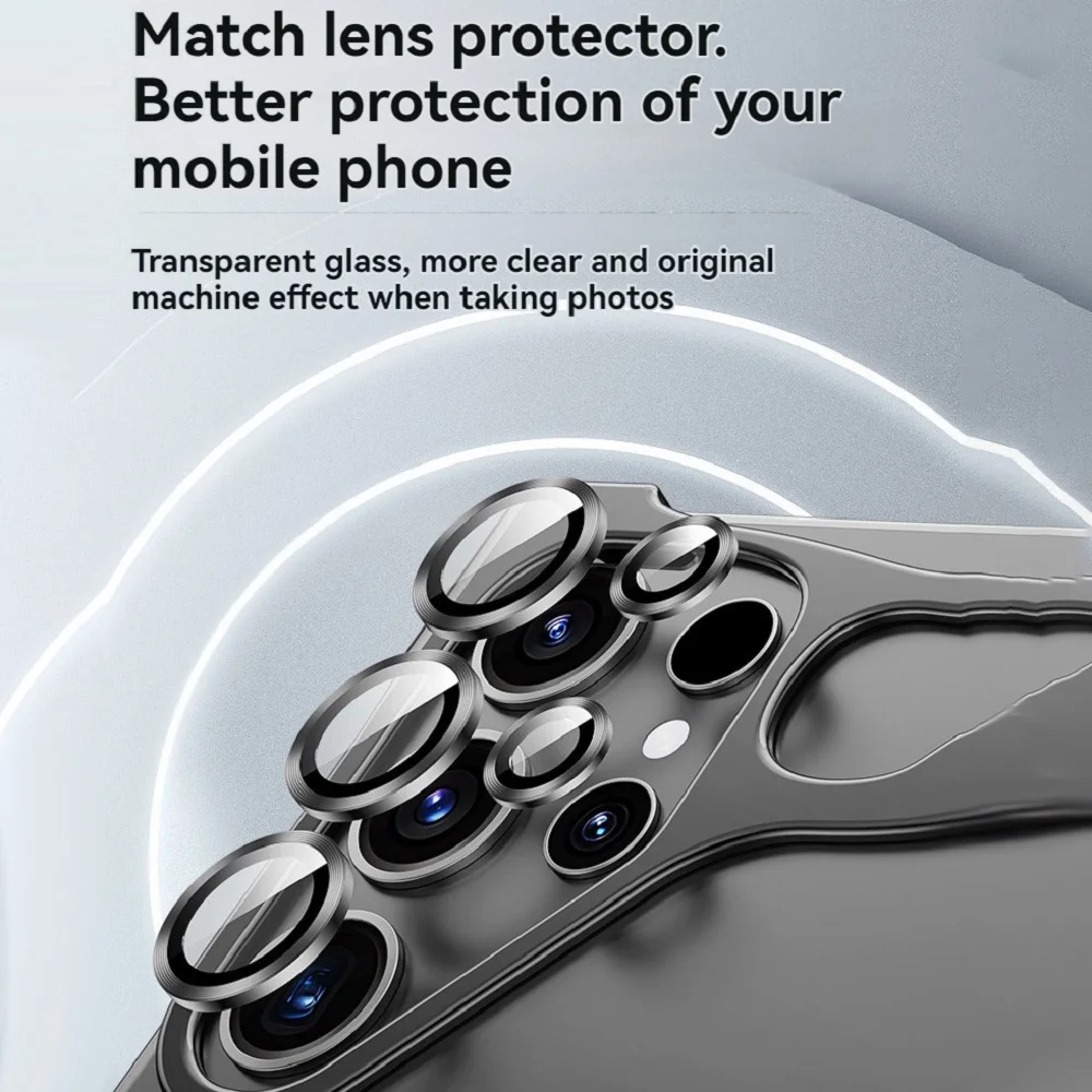 Alien Aluminium Alloy Bumper Phone Case For Samsung S23 S24 Plus Ultra Metal Lens Film Protection Corner Pads Cover Borderless