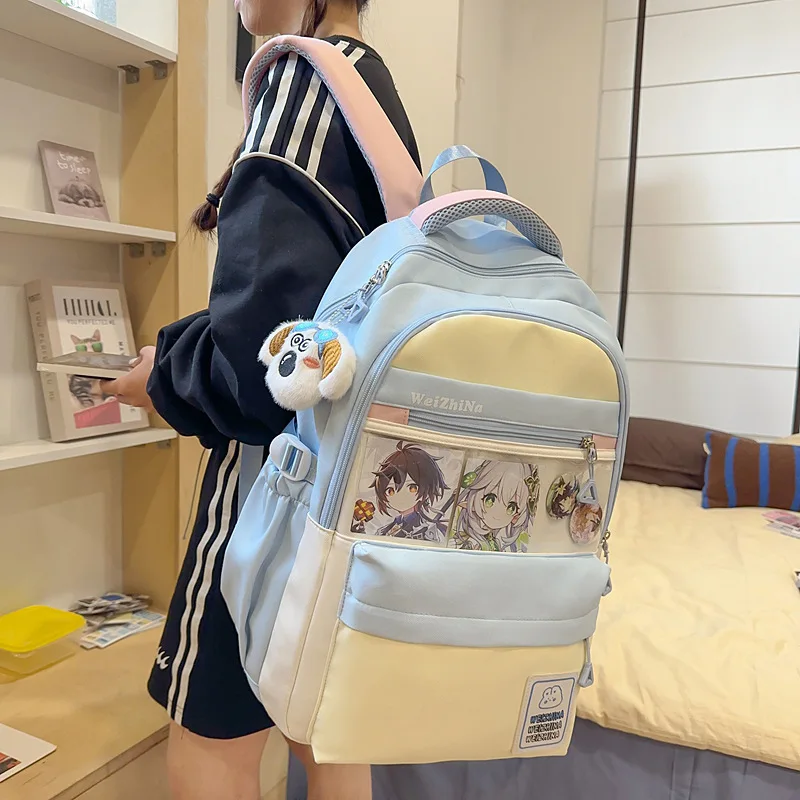 

2025 Fashion Large Capacity Cute Little Dog Shoulder Pain Bag Student Daily School Backpack Causal Chic Sweet Girls Backpacks