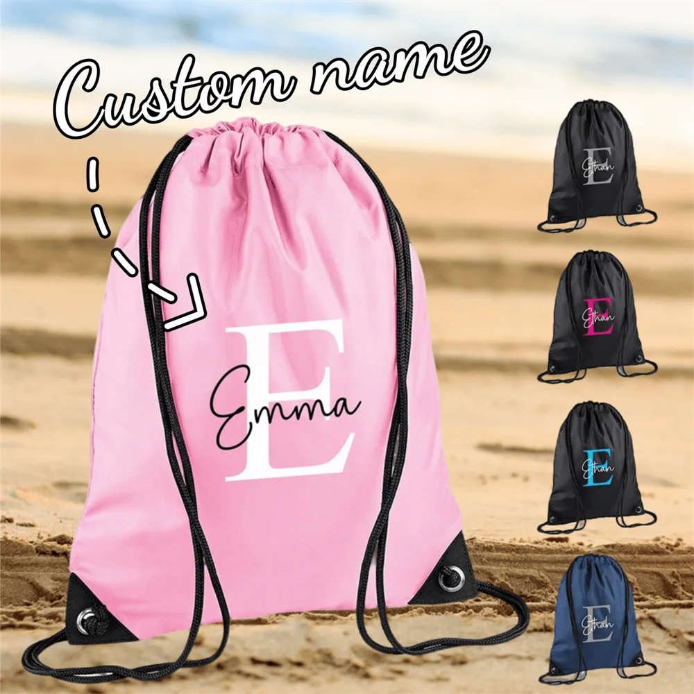 Custom Drawstring Backpack Customizable Name Letters Sports Bag/Gym/Swimming Bag Beach Travel Party Decoration Custom Backpack
