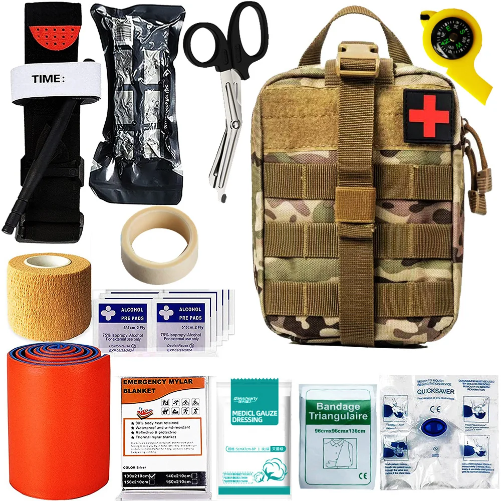 

Multi-functional Outdoor Camping Equipment Survival Tool Kit Wilderness Survival Emergency Kit Camping First Aid Supplies