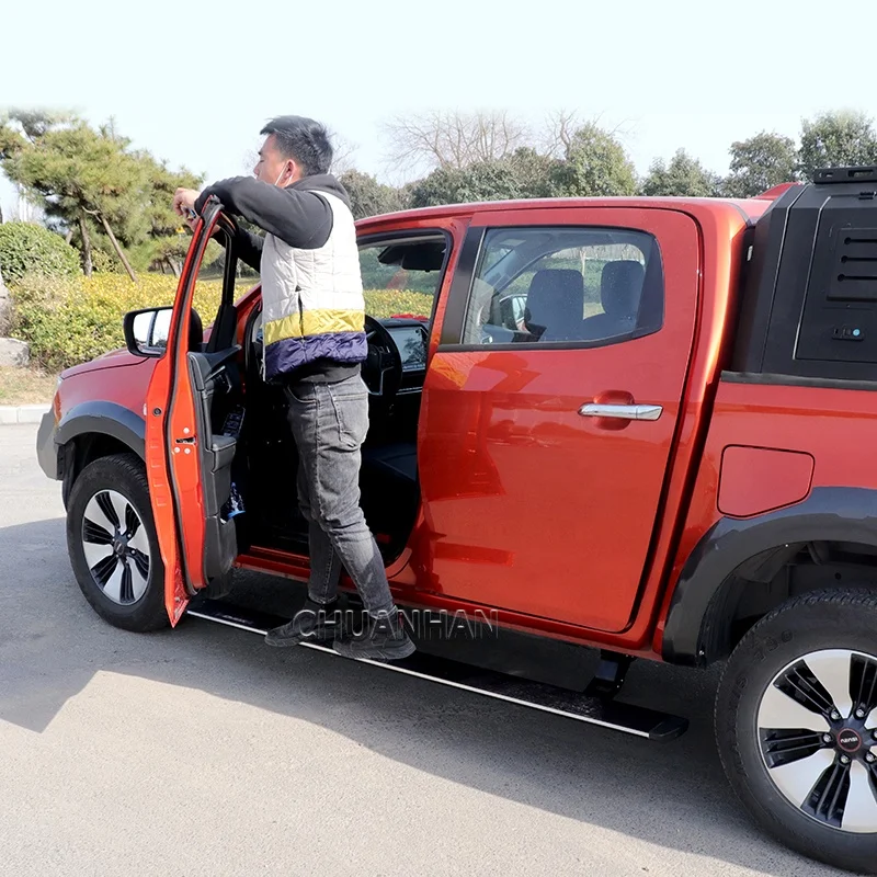 Electric Running Boards Aluminium Folding Side Steps for Toy ota Hilux Vigo Revo Rocco Compatible Land Cruiser Tacoma Tundra
