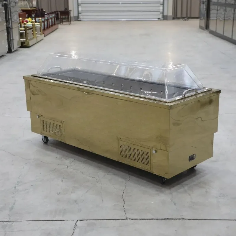 Customized Mortuary Freezer Coffin for Body Viewing and Wake of Funeral Services Equipment