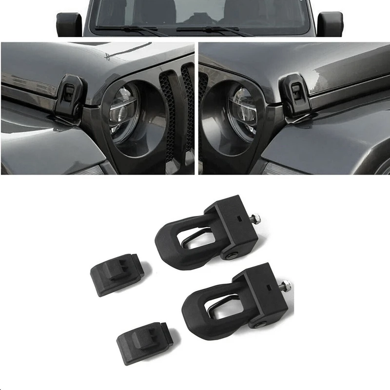 

68240951AB Cover Buckle Hinge Hood Lock Left And Right Hood Latch Kit 68240952AD For Wrangler JL 2018-2019 Replacement Parts