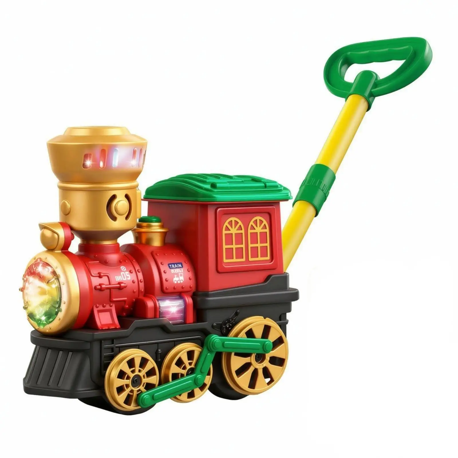 Rechargeable Bubble Train Toy with Wheels Interactive Electric Bubble Push Toy with Adjustable Handle Kid-Friendly for Kids,