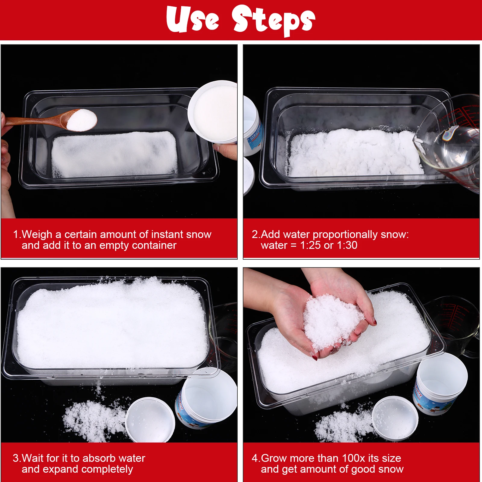 Instant Snow Fake Snow Powder Makes 12 Gallons Of Artificial Snow Instant Snow Powder Instant Snow Packets Magic Snow For Winter