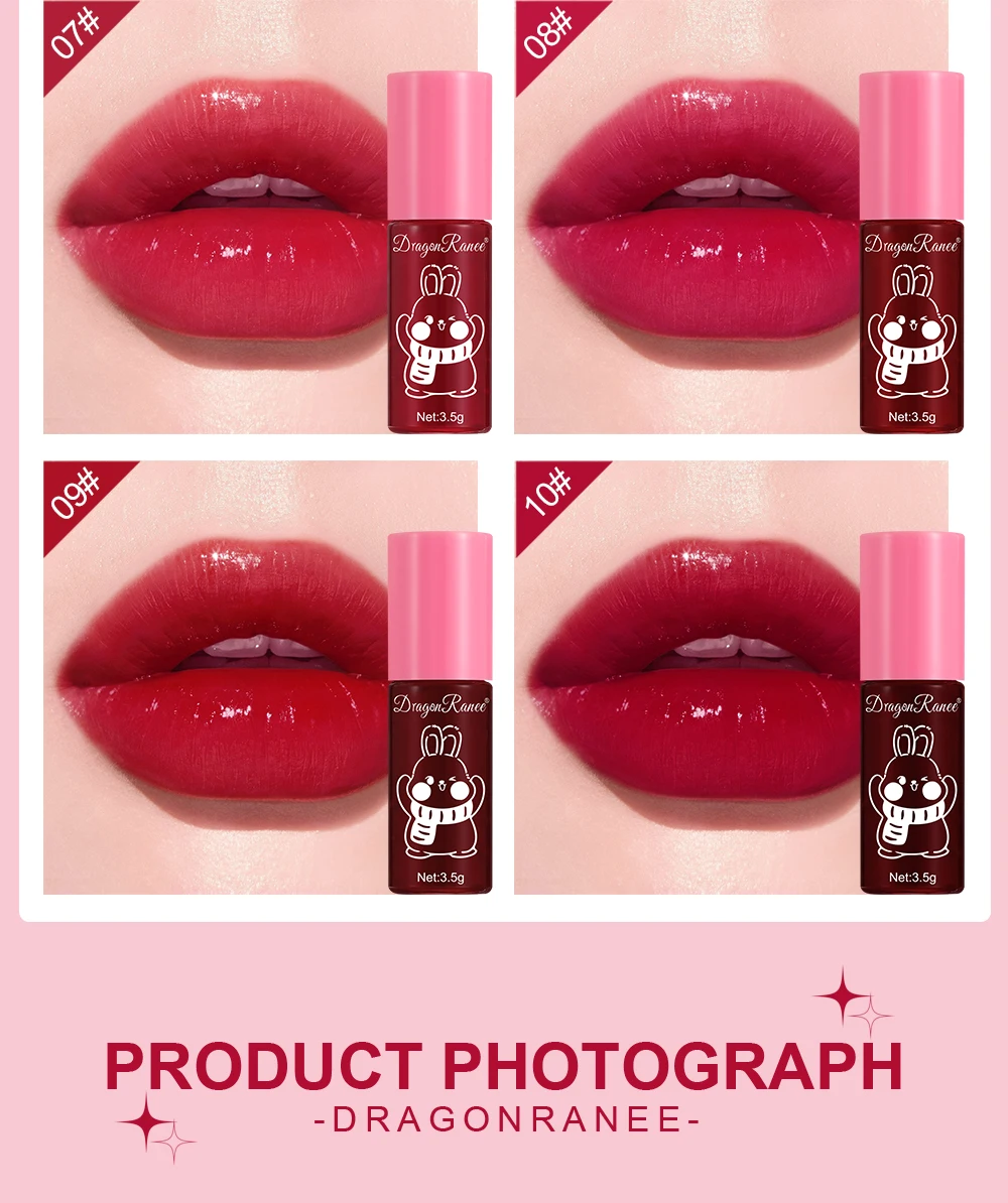 Lip Gloss Set of Ten, Mirror-Like, Glossy, Plumping, Brightening, Complexion-Enhancing Lipstick, Moisturizing, Non-Stick, Long-Lasting Lip Gloss