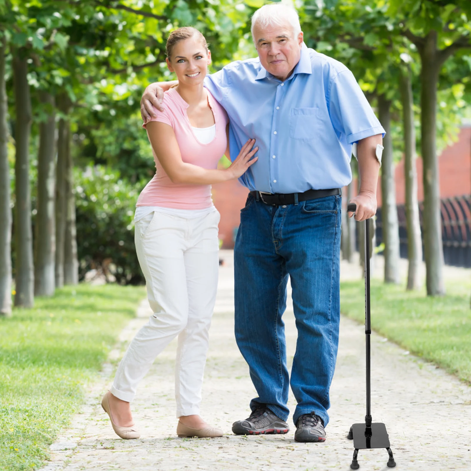 Adjustable Elder Cane Stairway Aid Walking Sticks Non-slip Walking Sticks For The Elderly Stair Steady Stairs Assist Aid