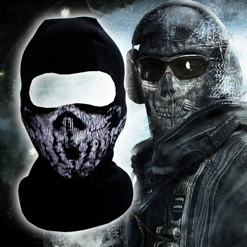 Pure Cotton Counter Terrorism Elite Call of Duty: Modern Warfare White Skull Pattern Headgear Cosplay Costumes Halloween Party