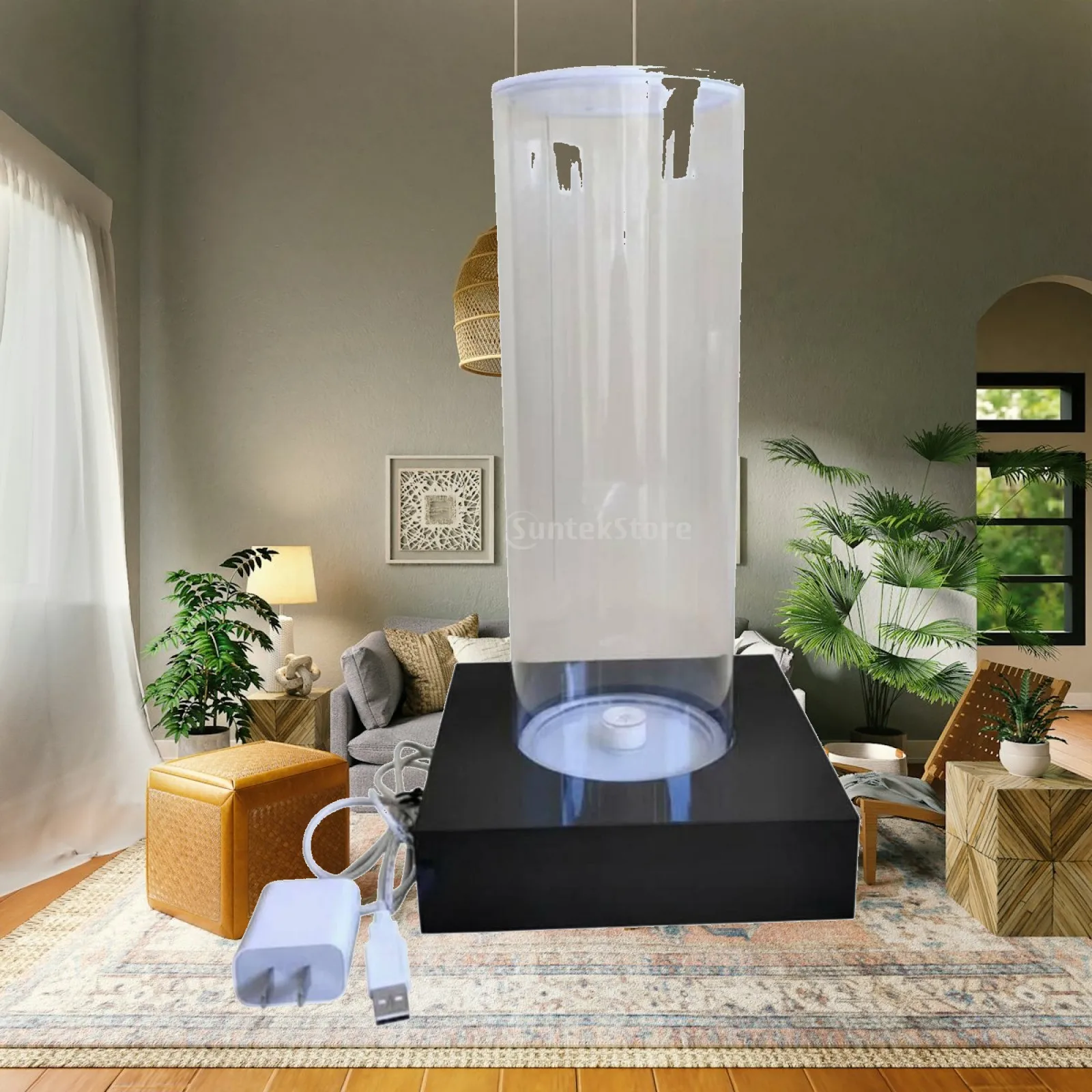 Acrylic Display Stand for Watch Waterproof Test with LED Light Bubbling Showcase for Retail Countertop