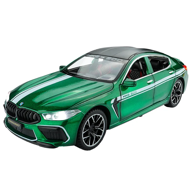 1:24 M8 Manhart Sports Car Model Doors Opened Diecasts Metal Toy Vehicles Car Model Sound Light Simulation Toys for Collector