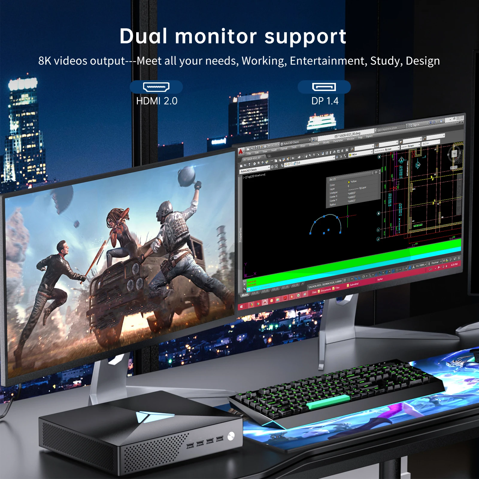 

MSECORE MV200 Intel Core i9-10900F GTX1650 Dedicated Card Game Mini PC Windows 11 Office Desktop Computer NVME Portable 4K wifi6