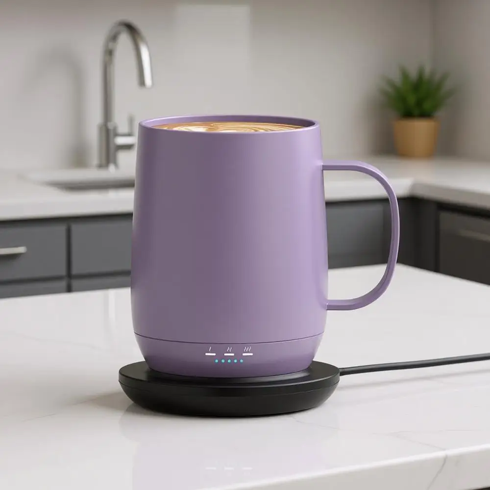 

16oz Smart Heated Coffee Mug, 150 Min Battery Life - Hot up to 149℉ Temperature Control Coffee Mug Warmer, Gifts for Dad Mom