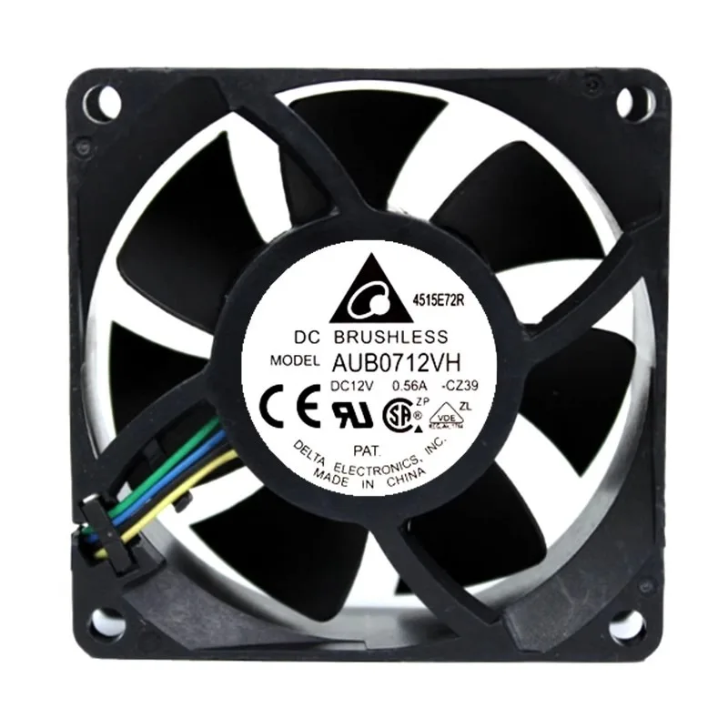 New Cooler Fan for Original Delta AUB0712VH 12V 0.56A 7025 7CM 4-wire Temperature Control Speed Regulation Fan 70*70*25 Mm