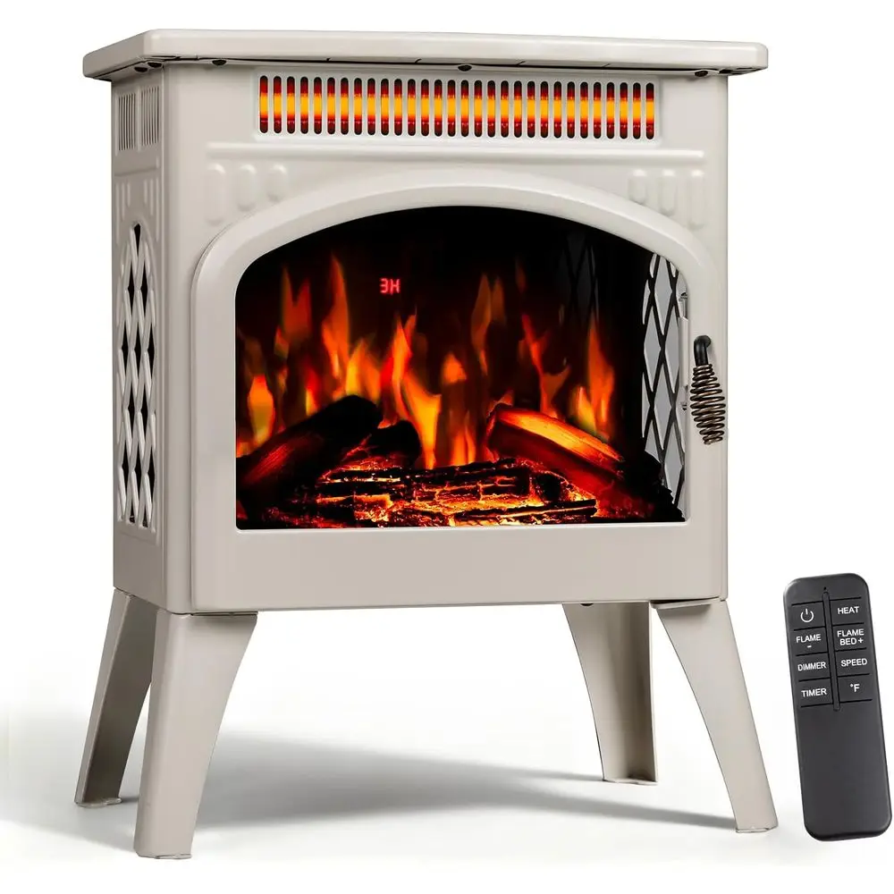 

Электрический камин 21 Retracting с пультом ДУ, обогреватель для помещений с регулируемым цветом и яркостью пламени, функцией наклона/режима сна (E/Ov)