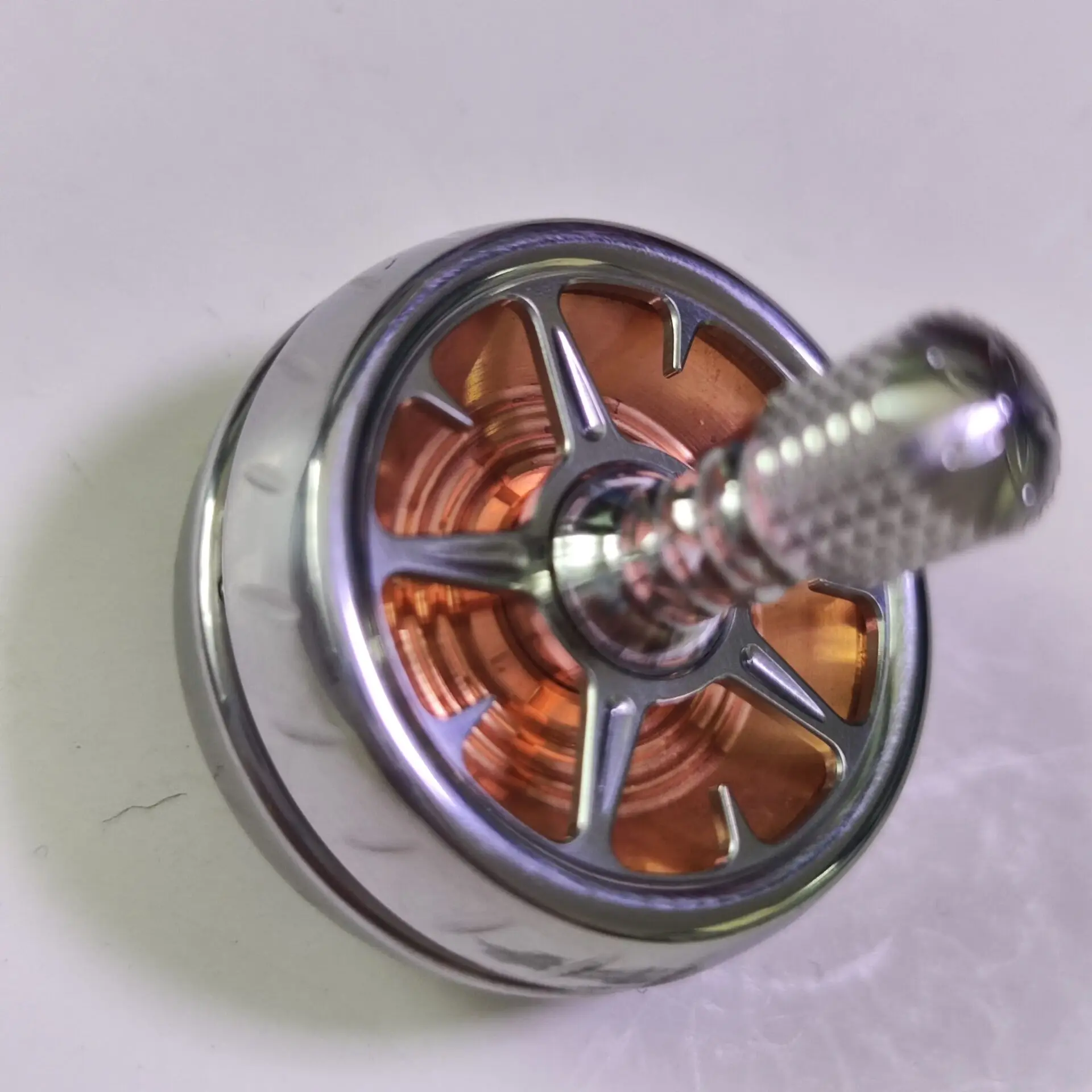 New Stainless Steel + Copper Spinning Top Hand Twisting Fidget Spinner Toy