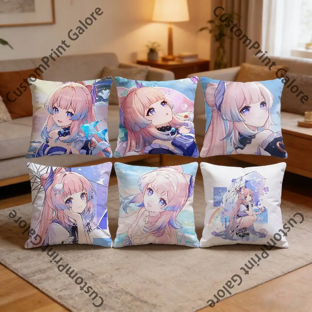 

Sangonomiya Kokomi Square Throw Pillow Cover Multiple Sizes Soft for Sofa Bedroom Living Room Home Decorative