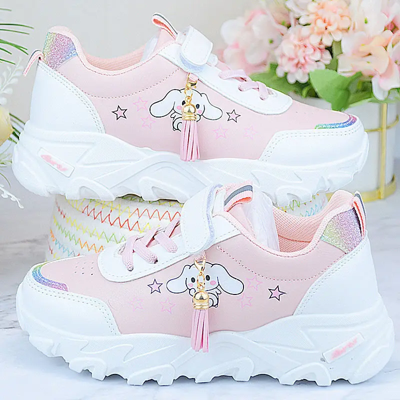 New Sanrio Sneakers Kawaii Cinnamoroll Cartoon Children Outdoor Casual Shoes Student Running Shoes Girls Birthday Gifts