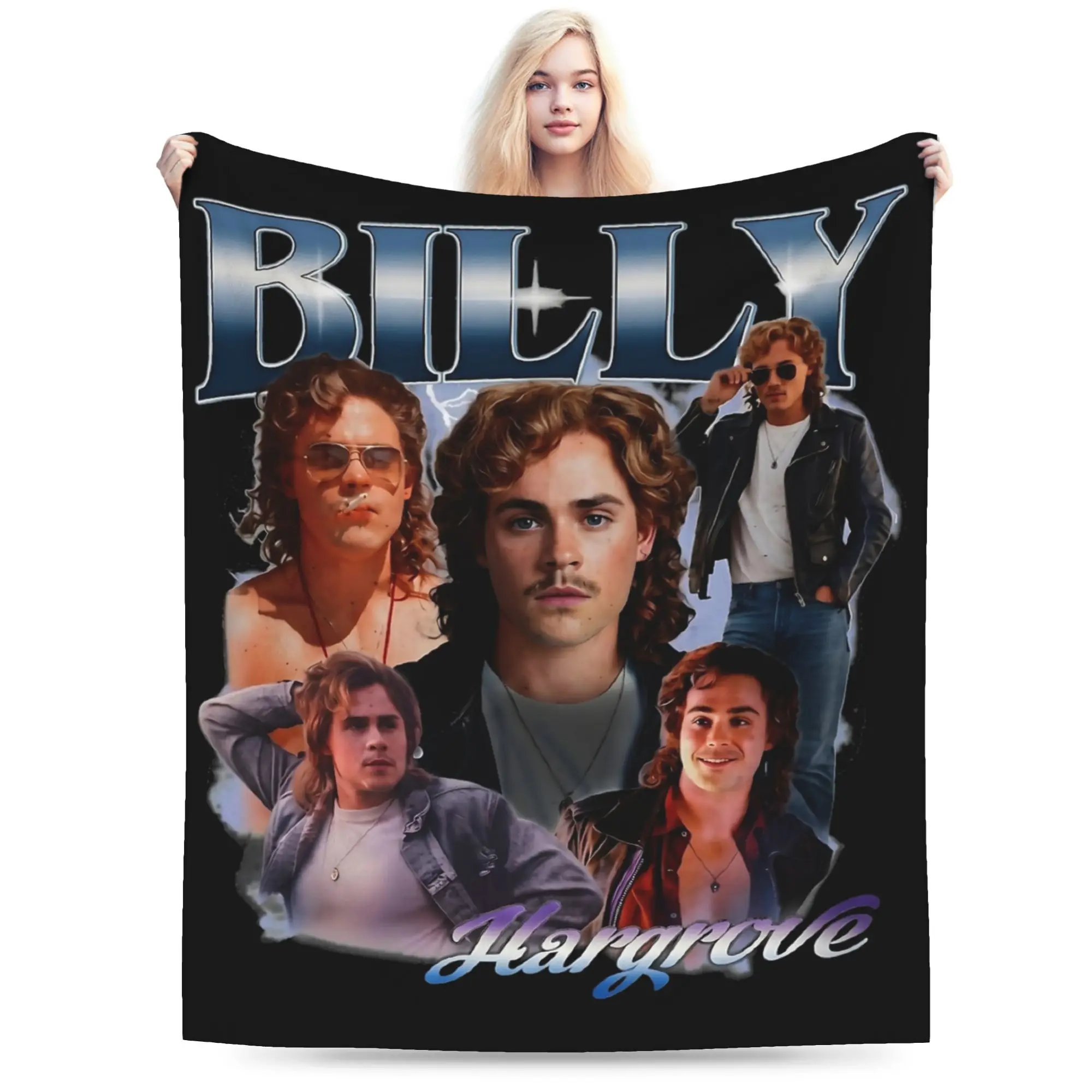 Vintage Billy Hargrove Bootleg Blanket Velvet Decoration  Portable Lightweight Throw Blanket for Bedding Outdoor Bedding Throws