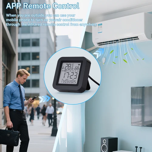 Imagen 2 del producto Tuya WiFi IR Control remoto con Sensor de temperatura y humedad para aplicación de hogar inteligente a través de Smart Life funciona con Yandex Alexa