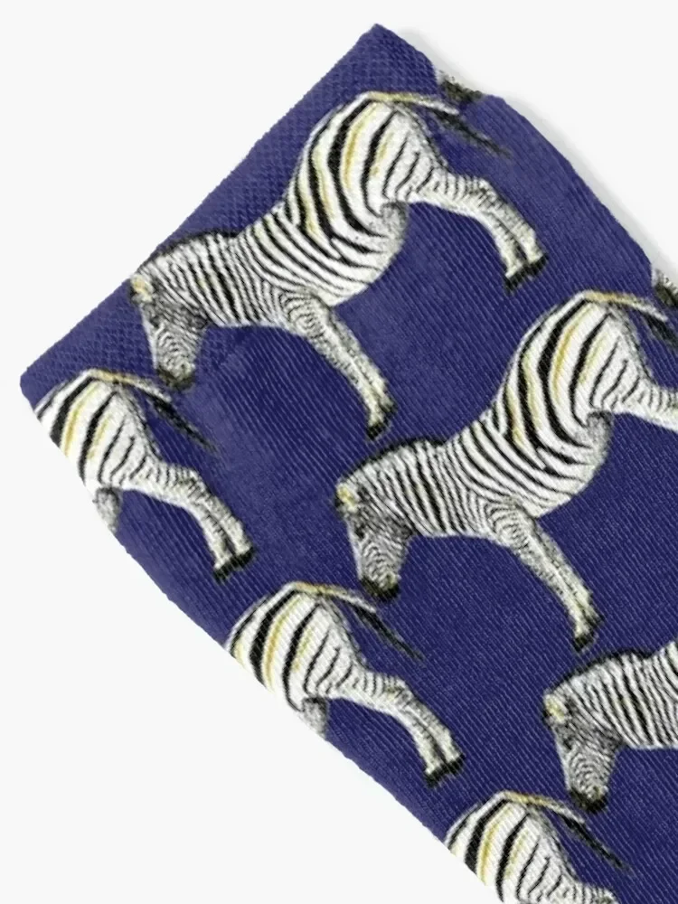 African Zebra stickers on a dark blue background Socks cartoon funny gifts Girl'S Socks Men's