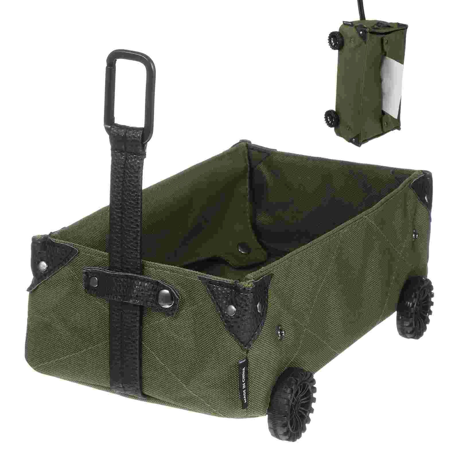 

Outdoor Planter Trolley Storage Box Mini Planter Trolley Trolley Tissue Box DIY Canvas Folding Trolley Shopping Cart Planter