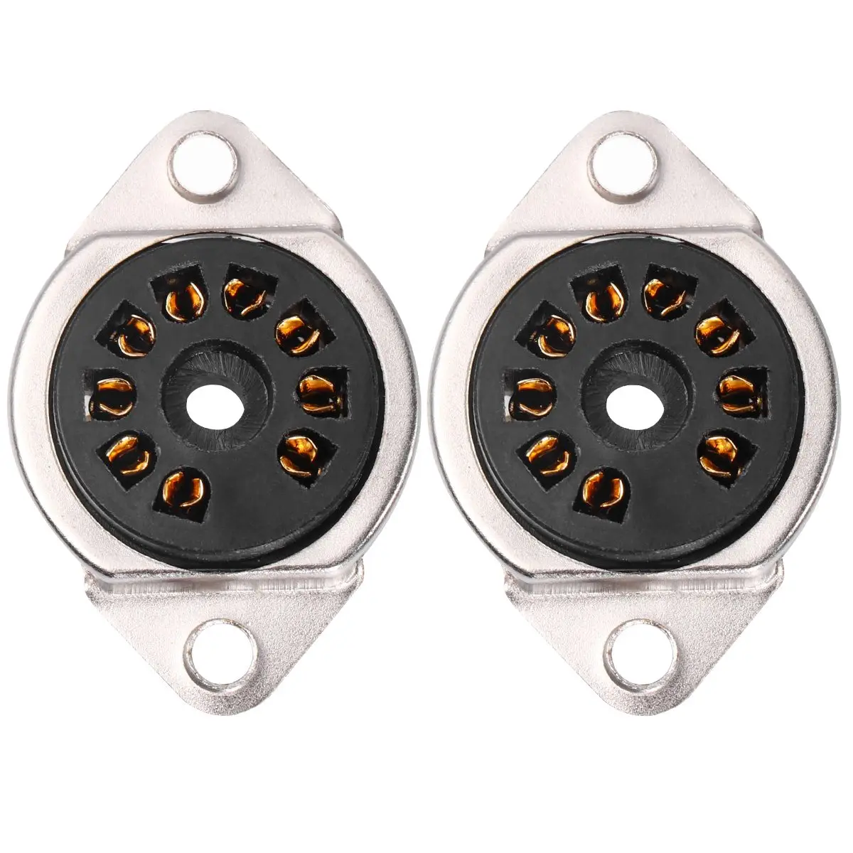 

2Pcs Guitar Audio Amplifier 9-pin Tube Socket Base Electronic Accessory Plastic Miniature Chassis Mount High Quality