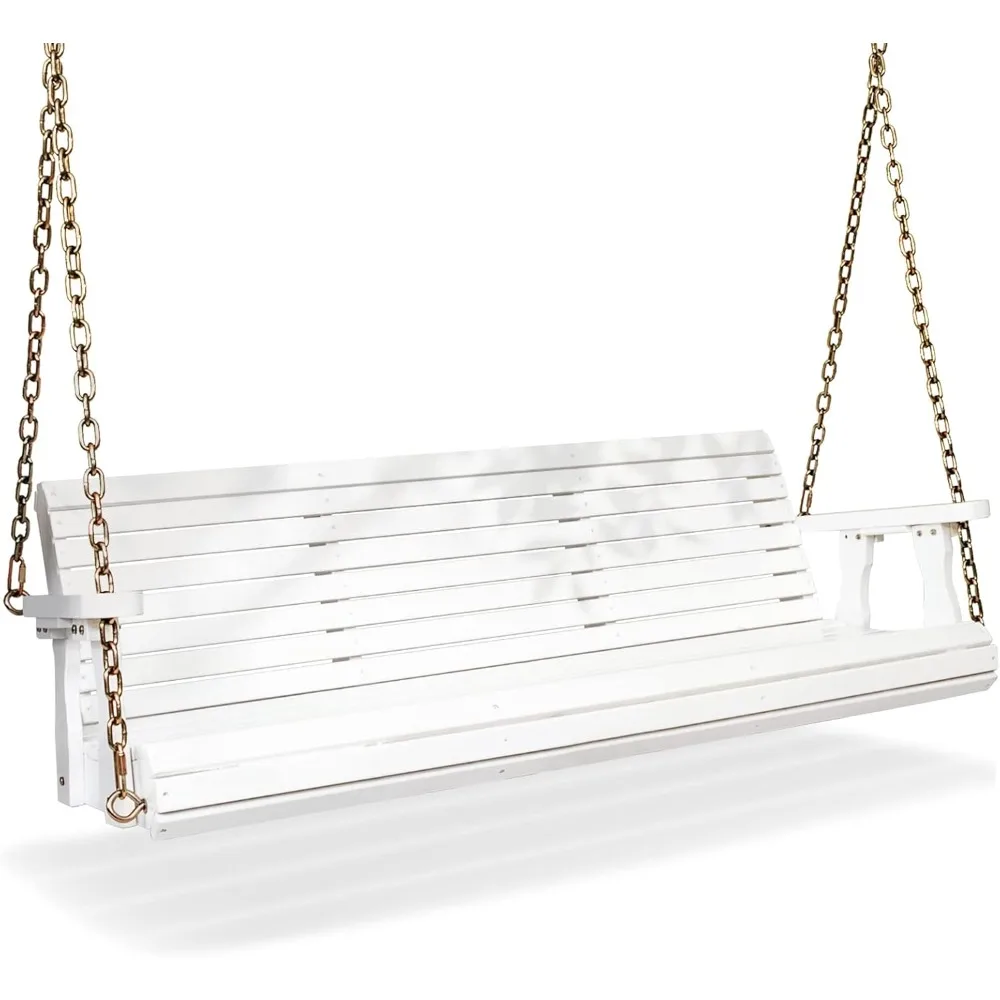 

Patio Wooden Porch Swing for Courtyard & Garden, Heavy Duty 880 LBS Swing Chair Bench with Hanging Chains for Outdoors