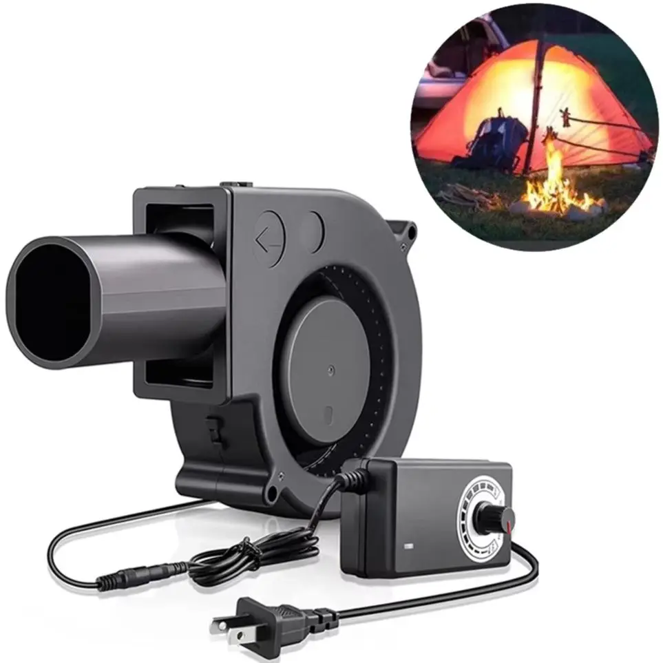 Soplador de barbacoa de mano, ventilador de Camping para barbacoa de 220V, pequeño motor de explosión con recolección de aire, herramienta de cocina de velocidad ajustable, enchufe de EE. UU./UE