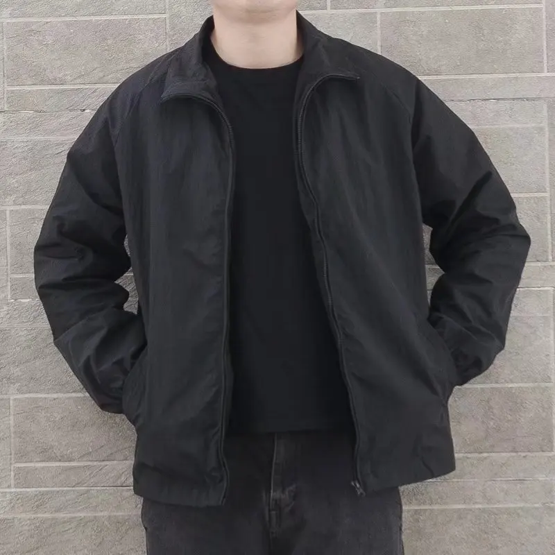 

Men Casual Loose Thin Jacket Retro Stylish Windbreaker