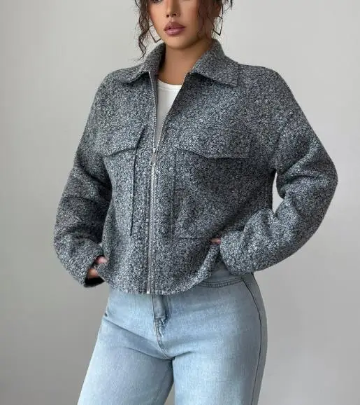 

Women's Elegant Long Sleeved Jacket Small Coat Fashionable Autumn Winter 2025 Stylish Clothing for Ladies