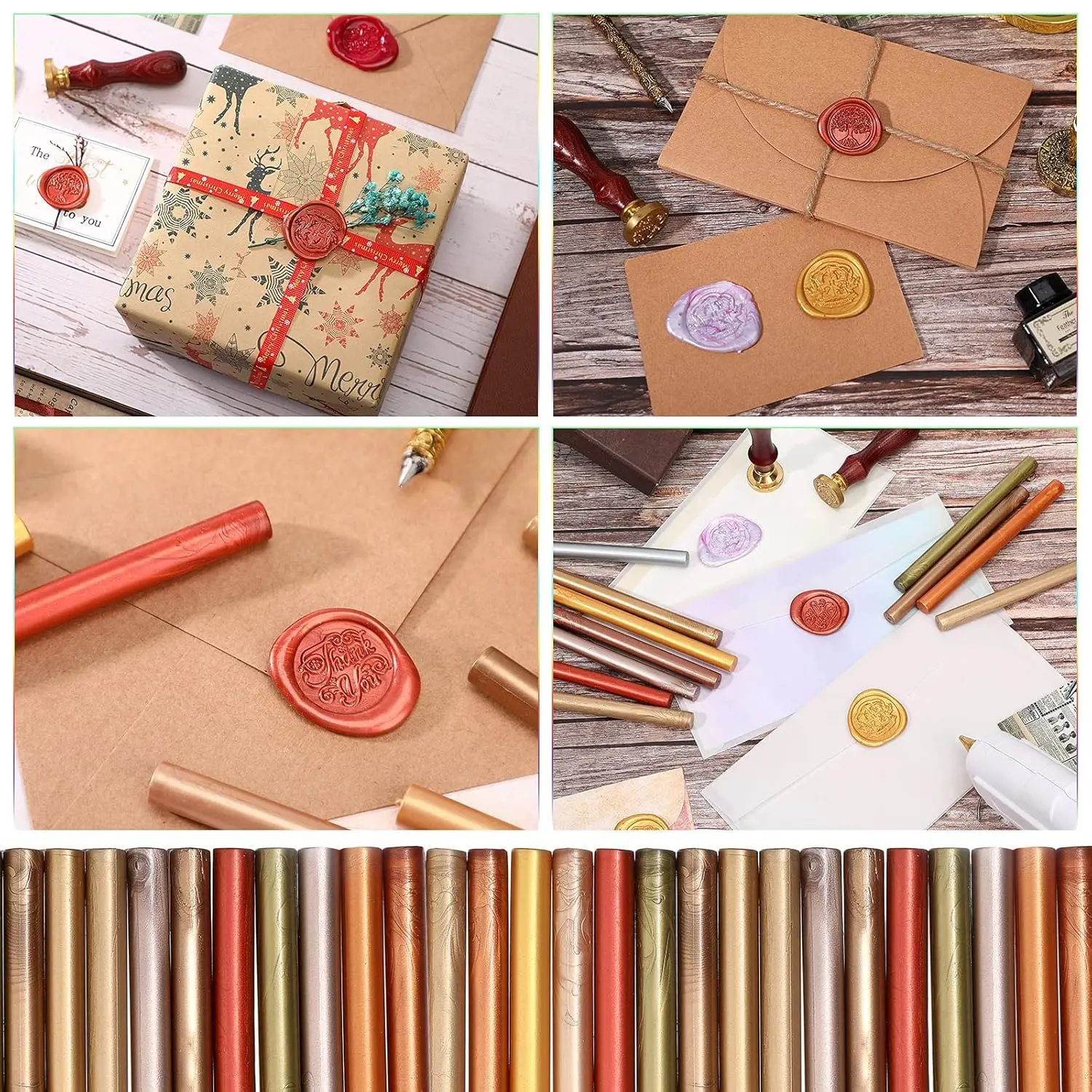 26pcs/set Mixed Color Glue Gun Sealing Wax Sticks for DIY Sealing Wax Stamper Wedding Envelope Invitation Decor Gifts Card