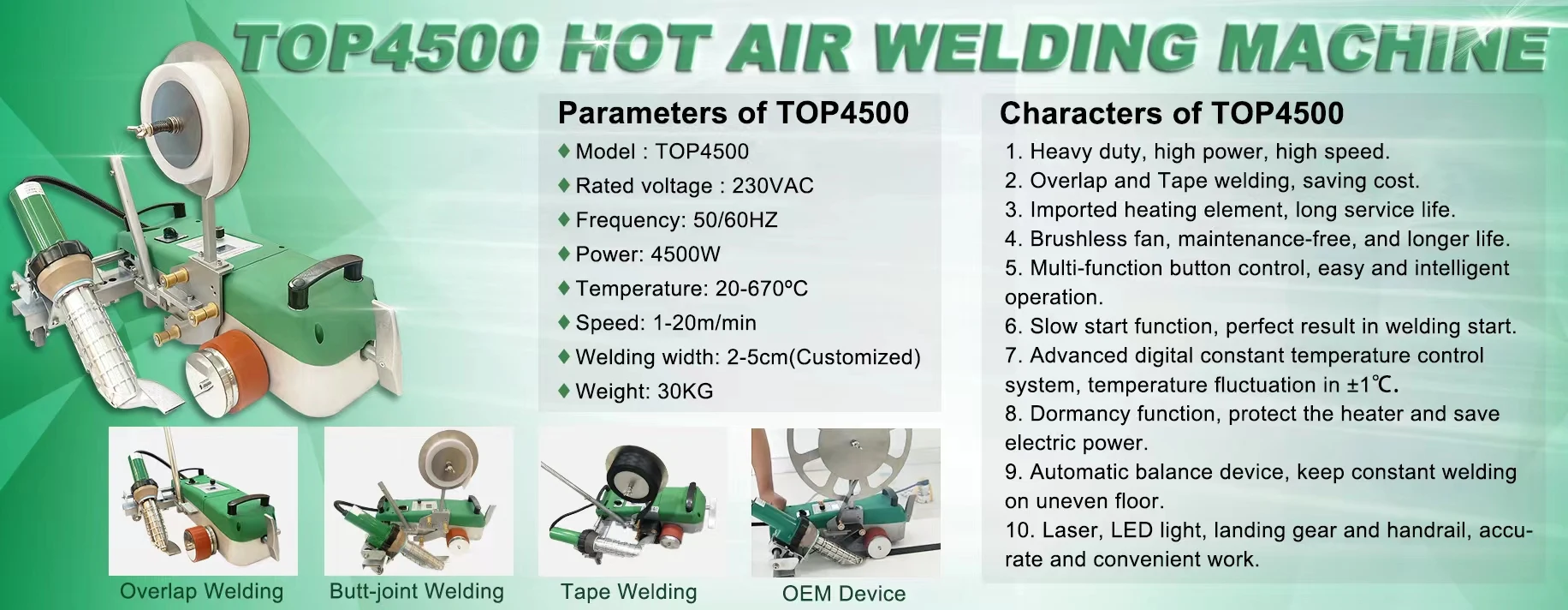 Budget Friendly Hot Air Fabric Welding Unit For Fabric Processors To Fuse PVC, PE Sun Awning, Waterproof Tarpaulin