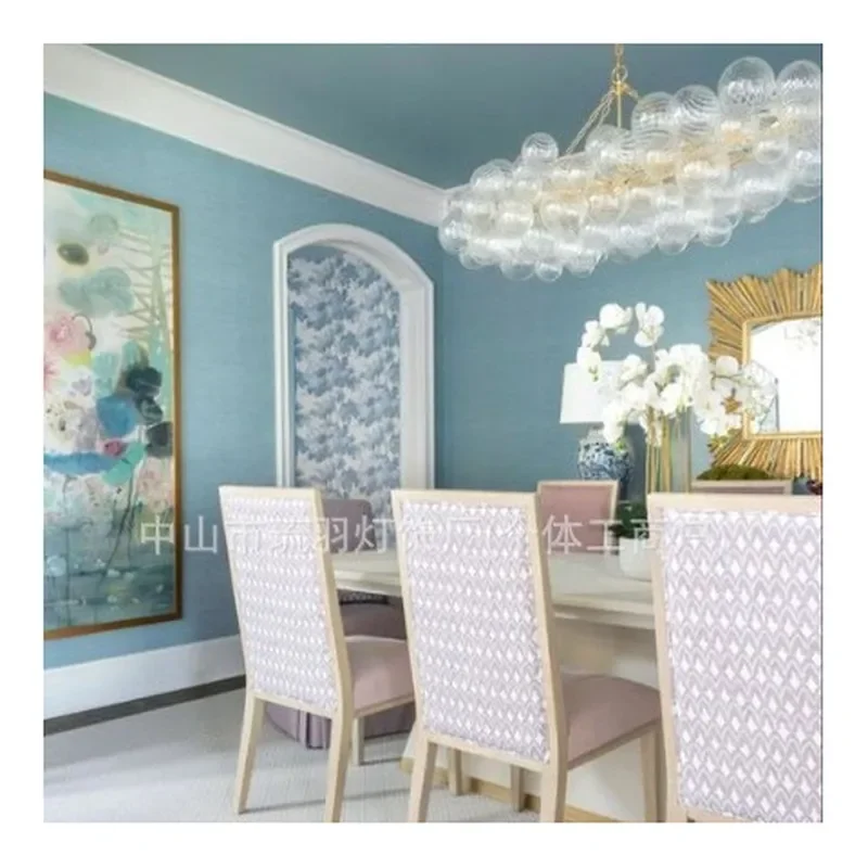 2025 New Glass Bubble Ball Chandelier Retro Villa Living Room Dining Room Cloakroom Master Bedroom Light VC Chandelier