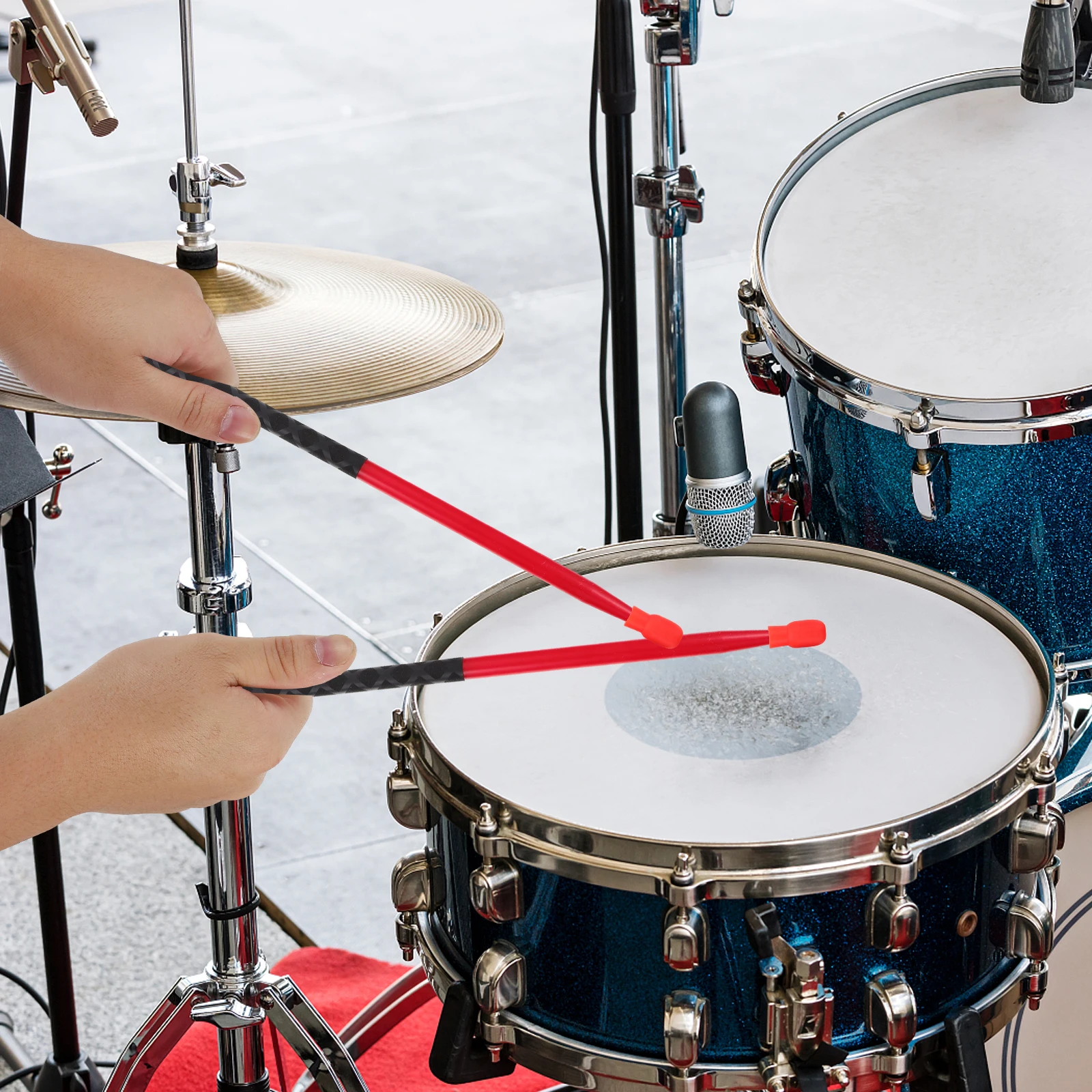 

4 Pcs Drum Practice Percussion Tips Drumstick Protector Drumsticks Silent Cover Mute
