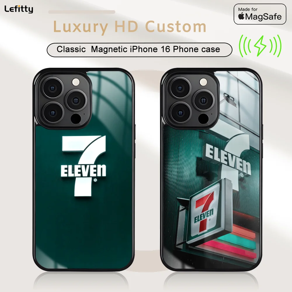 

Cool Art 7-Eleven Store Phone Case For iPhone 16 15 14 13 12 11 Pro Max Plus Mini Magnetic Magsafe Wireless Charging Cover