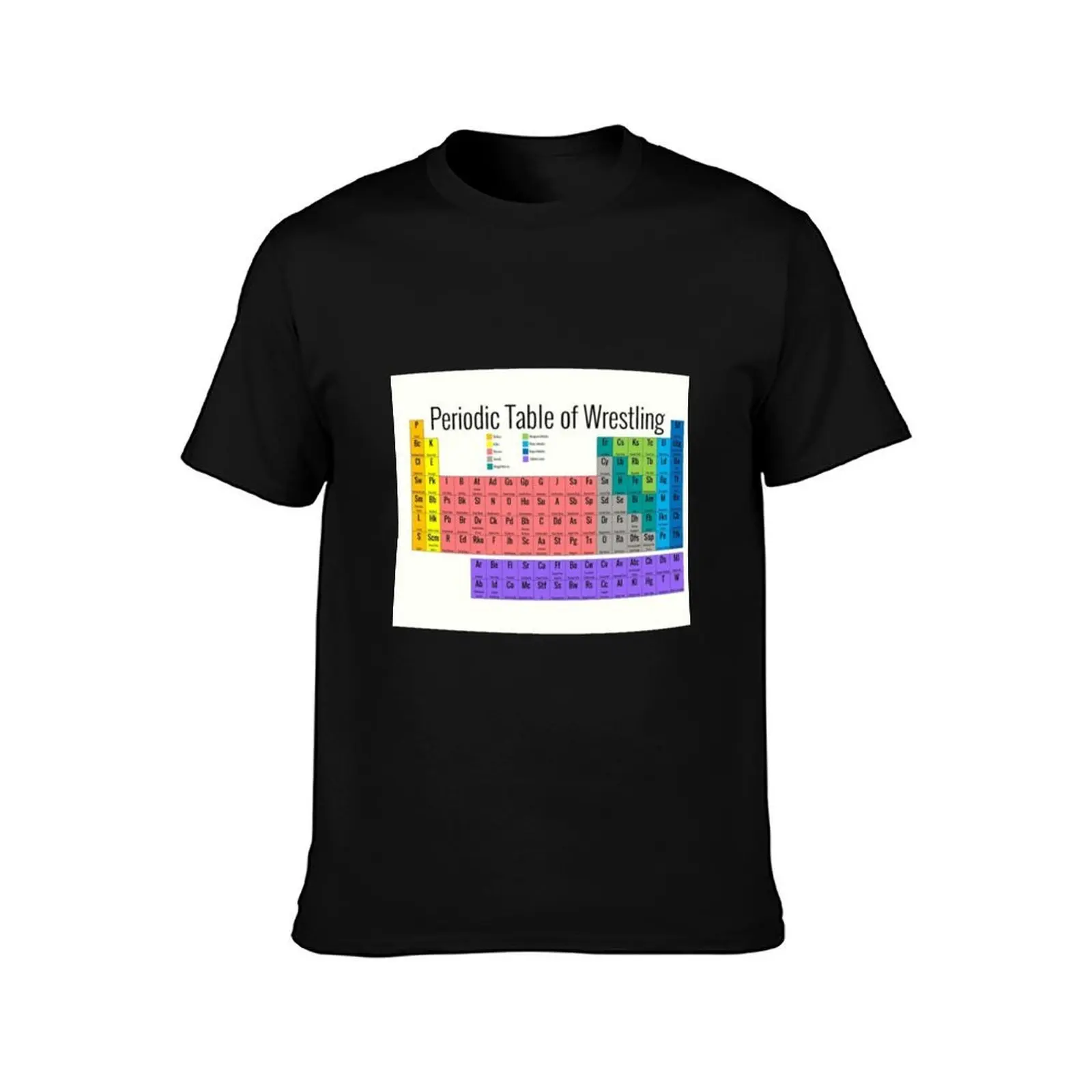 Periodic Table of Wrestling T-Shirt Stylish Graphic Short Sleeve Top T-Shirt