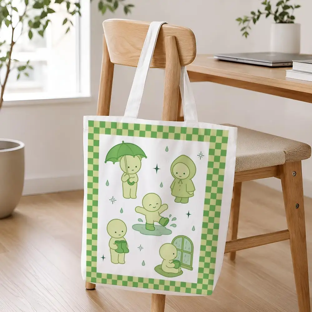 SMISKI Cozy Moments Storage Bags Lightweight Foldable Canvas Tote For Shopping Commuting And Travel